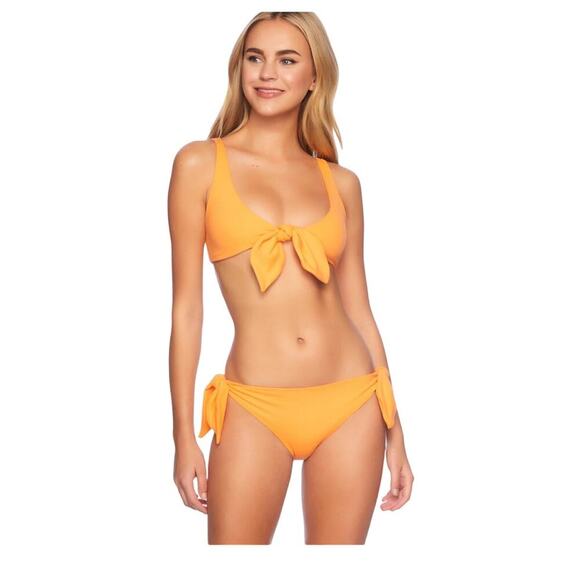 NWT Susana Monaco tie bikini set in nectarine orange size small - Picture 2 of 9
